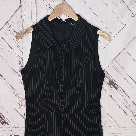 Lulus Pinstriped Buttoned Down Sleeveless Midi Dress - Picture 5 of 7